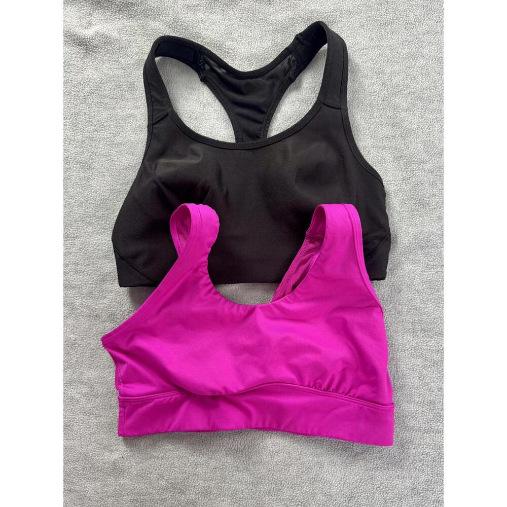 avía sports bra bundle pink black racerback twist front medium‎